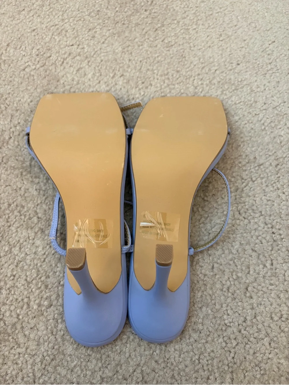 EGO Pastel Lilac Strappy Square-Toe Heels